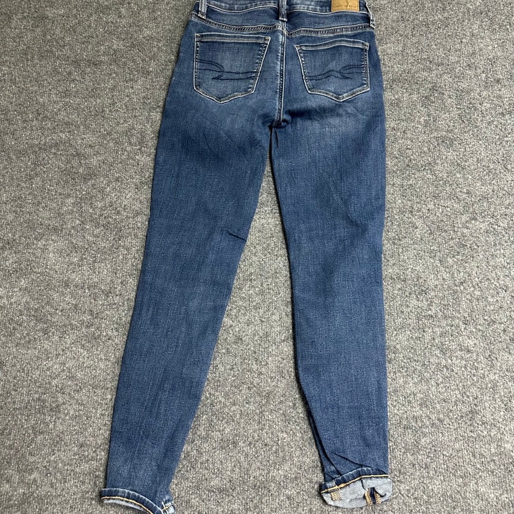 American Eagle Jeans Womens Size 0 Short Blue Next Level Stretch Skinny Denim